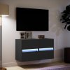 vidaXL Nástěnné TV skříňky s LED osvětlením 2 ks černé 41 x 31 x 45 cm