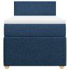 vidaXL Box spring postel s matrací modrá 90x200 cm textil