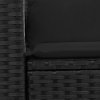 vidaXL Zahradní pohovka s polštáři pro 2 osoby černá polyratan