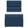 vidaXL Box spring postel s matrací modrá 90x200 cm textil