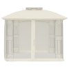vidaXL Altán s dvojitou střechou a stěnami krémový 2,94 x 2,94 m ocel