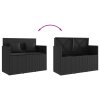 vidaXL Zahradní lavice s poduškami černá polyratan