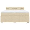vidaXL Box spring postel s matrací krémová 200x200 cm textil