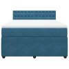 vidaXL Box spring postel s matrací modrá 140 x 190 cm samet