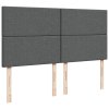 vidaXL Box spring postel s matrací tmavě šedá 200x200 cm textil