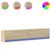 vidaXL Nástěnná TV skříňka s LED dub sonoma 180 x 31 x 38 cm