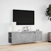 vidaXL Nástěnná TV skříňka s LED betonově šedá 135 x 31 x 39,5 cm
