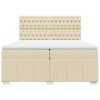 vidaXL Box spring postel s matrací krémová 200x200 cm textil