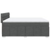 vidaXL Box spring postel s matrací tmavě šedá 200x200 cm textil