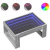 vidaXL Konferenční stolek s Infinity LED šedý sonoma 70 x 53 x 30 cm