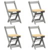 vidaXL Jídelní židle skládací 4 ks Corona šedá masivní borovice