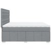 vidaXL Box spring postel s matrací světle šedá 200 x 200 cm textil
