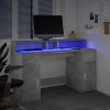 vidaXL Psací stůl s LED betonově šedý 140x55x91 cm kompozitní dřevo