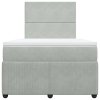 vidaXL Box spring postel s matrací světle šedá 120x190 cm samet