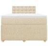 vidaXL Box spring postel s matrací krémová 120x190 cm textil