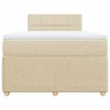 vidaXL Box spring postel s matrací krémová 120x190 cm textil