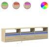 vidaXL Nástěnná TV skříňka s LED dub sonoma 180 x 31 x 45 cm