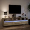 vidaXL Nástěnná TV skříňka s LED dub sonoma 180 x 31 x 45 cm