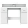 vidaXL Psací stůl s LED světly bílý 120 x 55 x 91 cm kompozitní dřevo