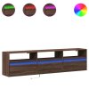 vidaXL Nástěnná TV skříňka s LED hnědý dub 180 x 31 x 45 cm