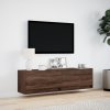 vidaXL Nástěnná TV skříňka s LED osvětlením hnědý dub 140 x 31 x 38 cm