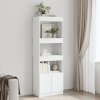 vidaXL Skříň highboard bílá 63 x 33 x 180 cm kompozitní dřevo
