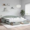 vidaXL Válenda s přistýlkou a zásuvkami světle šedá 100 x 200 cm samet