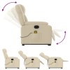 vidaXL Zvedací masážní polohovací křeslo krémové textil