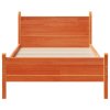 vidaXL Postel bez matrace voskově hnědá 100 x 200 cm masivní borovice