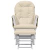 vidaXL Křeslo glider se stoličkou krémově bílé textil