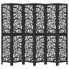 vidaXL Paraván 6dílný černý masivní dřevo pavlovnie