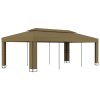 vidaXL Altán s dvojitou střechou 3 x 6 m taupe 180 g/m²