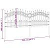 vidaXL Zahradní plot KAMPEN s kopím nahoře černý 240 x 75 cm ocelový