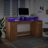 vidaXL Psací stůl s LED dub artisan 160 x 55 x 91 cm kompozitní dřevo