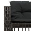 vidaXL Zahradní pohovka s poduškami a podnožkou tvar L černá polyratan