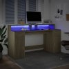 vidaXL Psací stůl s LED dub sonoma 160 x 55 x 91 cm kompozitní dřevo