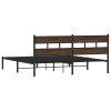 vidaXL Postel bez matrace s čelem hnědý dub 183 x 213 cm