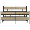 vidaXL Kovový rám postele bez matrace dub sonoma 135 x 190 cm