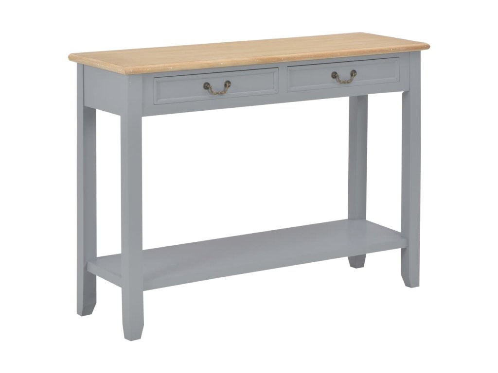 vidaXL Konzolový stolík sivý 110x35x80 cm drevo