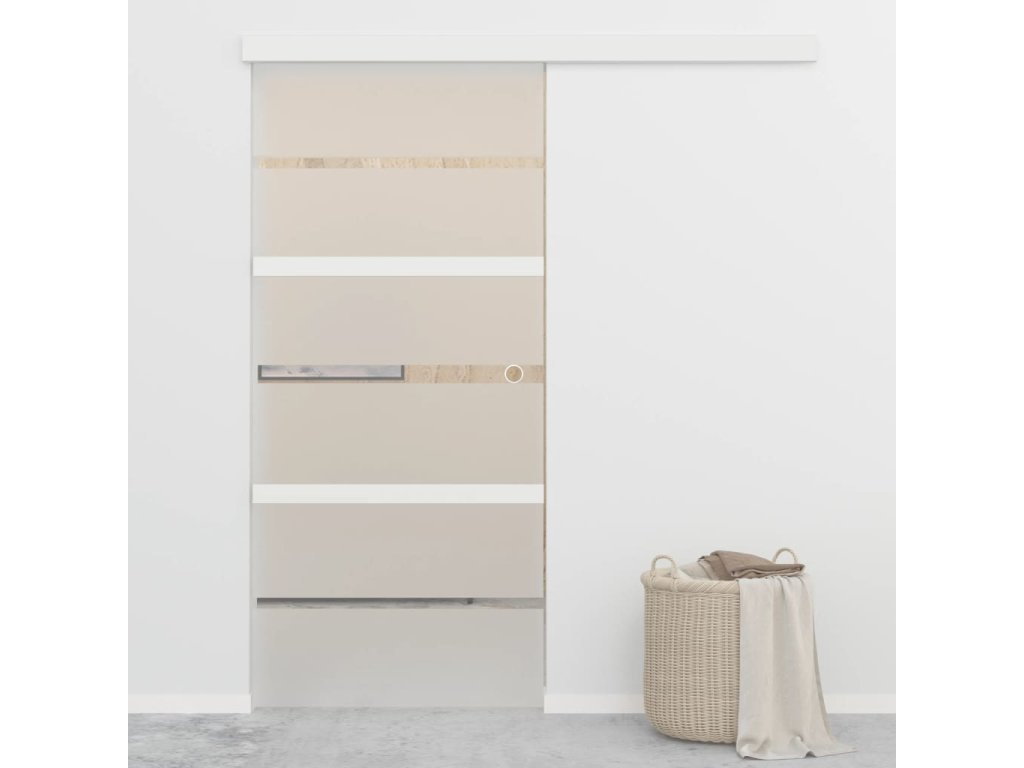 vidaXL Posuvné dvere s jemným zatváraním ESG sklo a hliník 90x205 cm