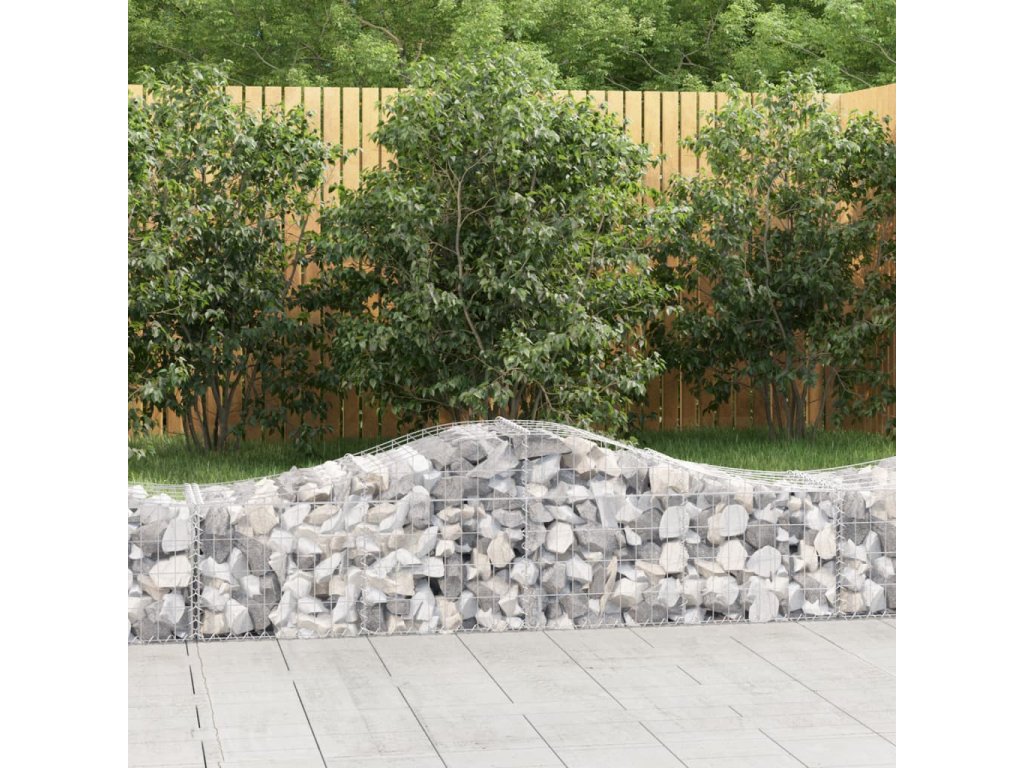 vidaXL Oblúkový gabionový kôš 10 ks 200x50x40/60 cm pozinkované železo