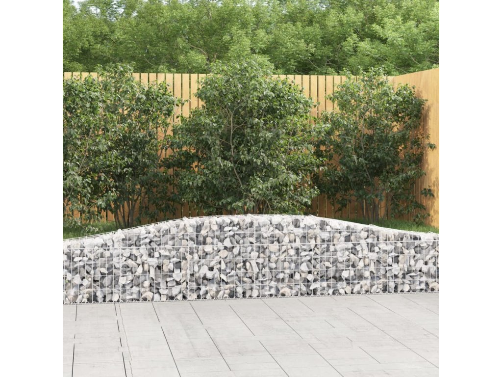 vidaXL Oblúkový gabionový kôš 7 ks 400x30x40/60 cm pozinkované železo