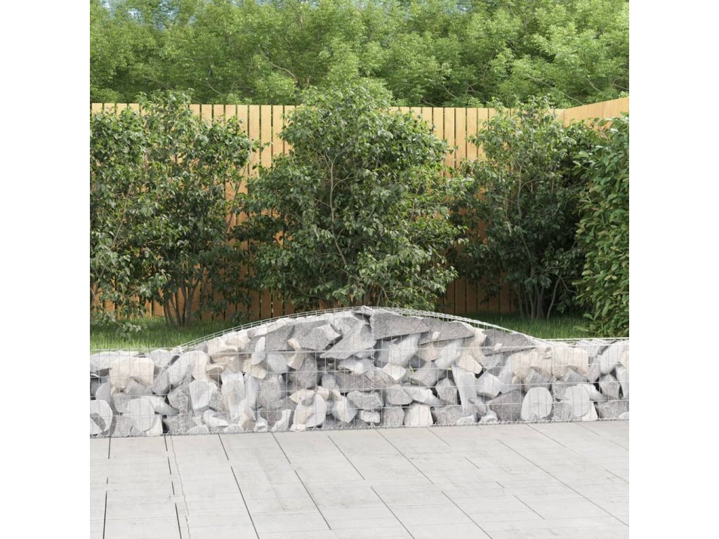 vidaXL Oblúkový gabionový kôš 8 ks 400x30x40/60 cm pozinkované železo