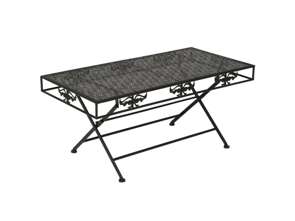 vidaXL Skladací konferenčný stolík čierny 100x50x45 cm kovový vintage štýl