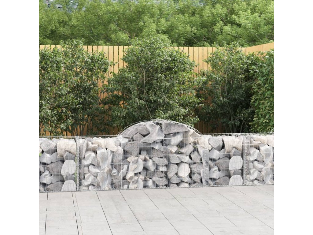 vidaXL Oblúkový gabionový kôš 10 ks 200x50x60/80 cm pozinkované železo
