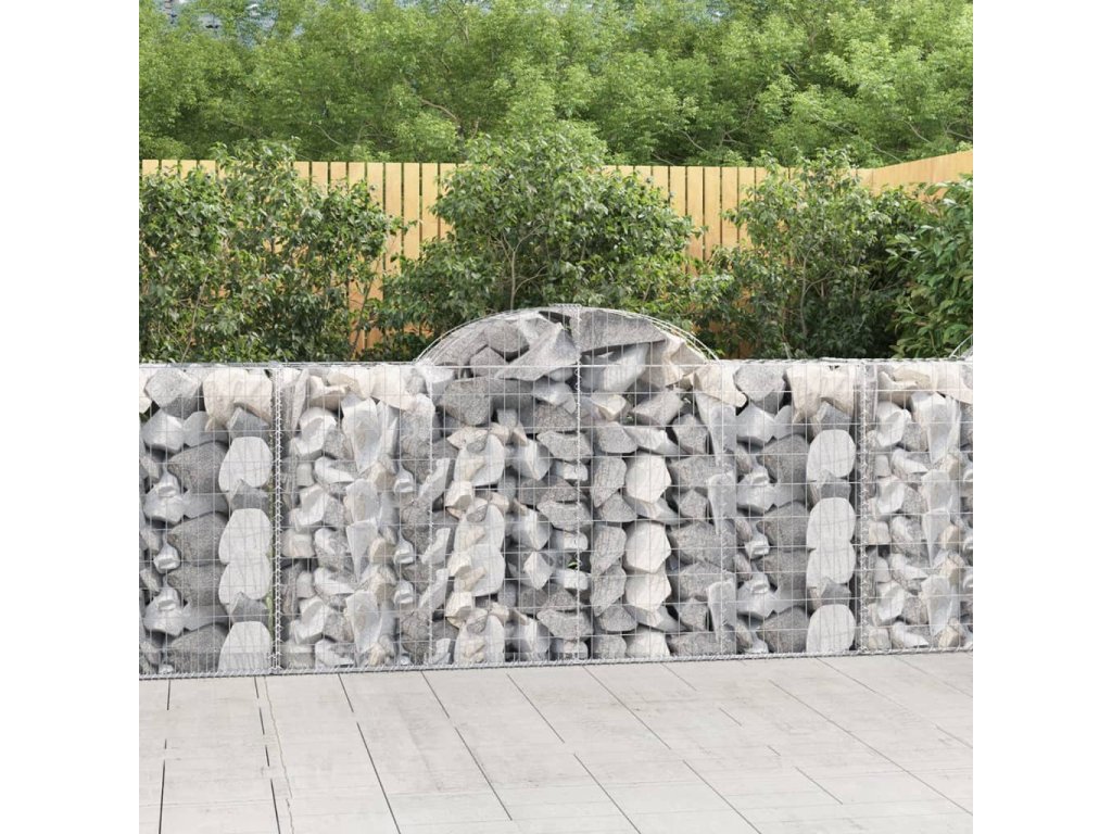 vidaXL Oblúkové gabiónové koše 8ks 200x50x100/120cm pozinkované železo