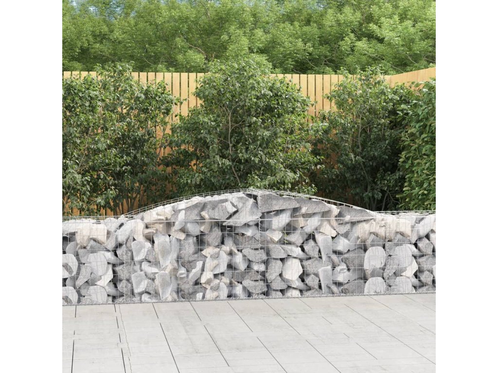 vidaXL Oblúkový gabionový kôš 5 ks 400x50x60/80 cm pozinkované železo