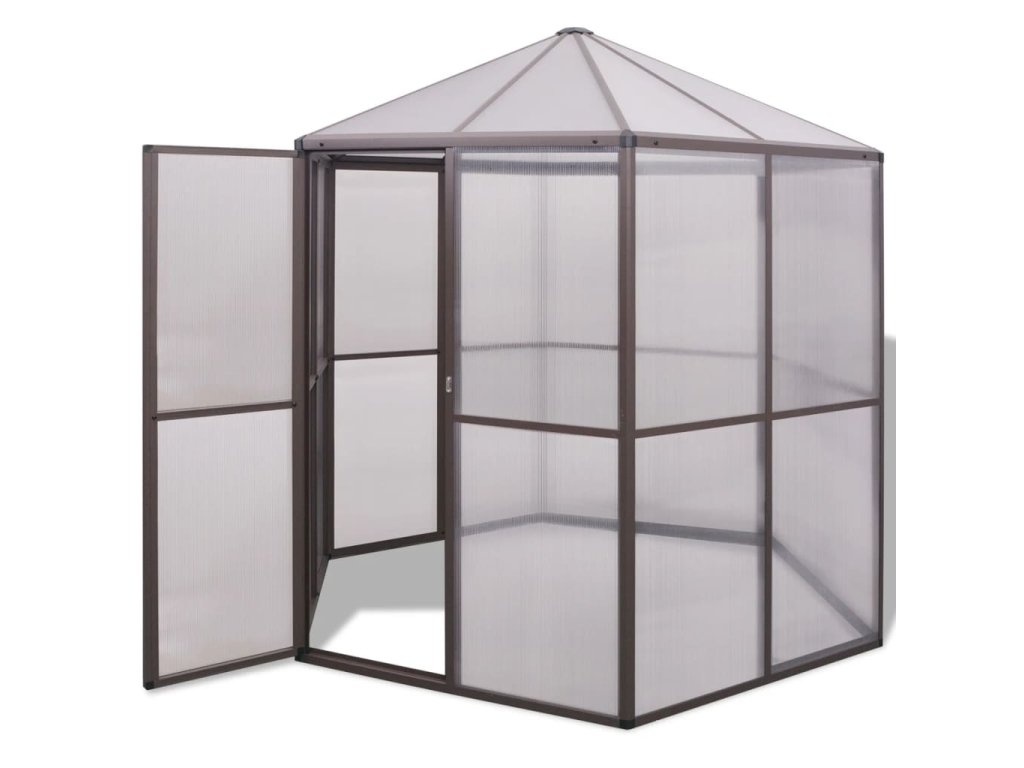 vidaXL Skleník, hliník 240x211x232 cm