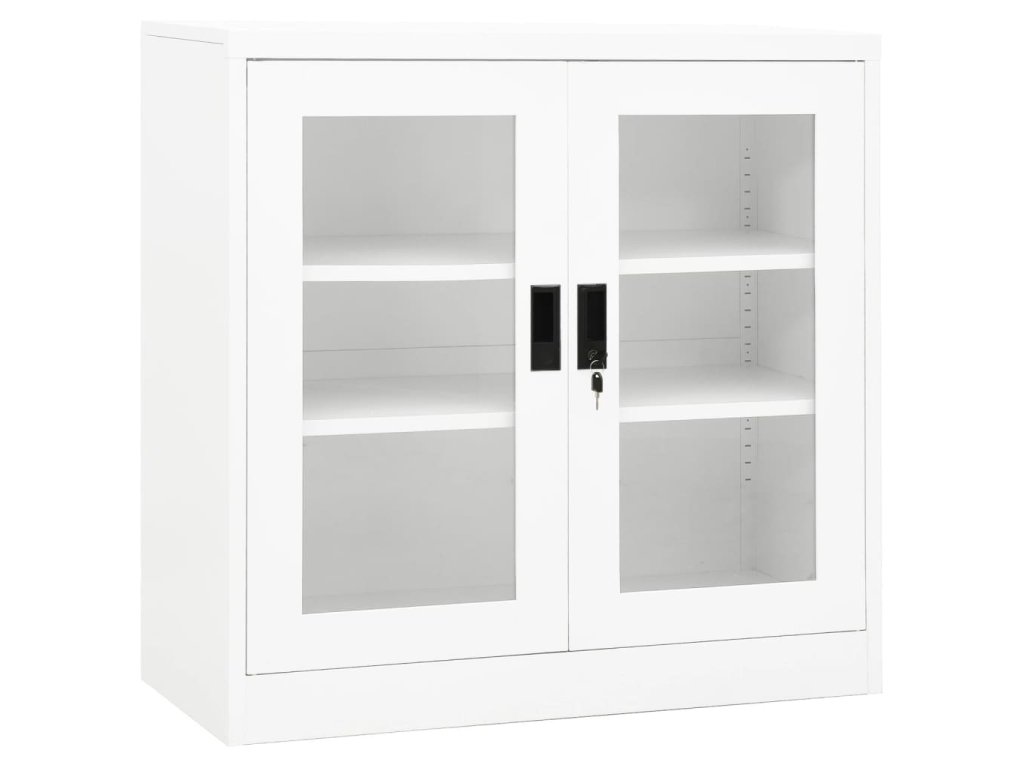 vidaXL Kancelárska skriňa biela 90x40x90 cm oceľová