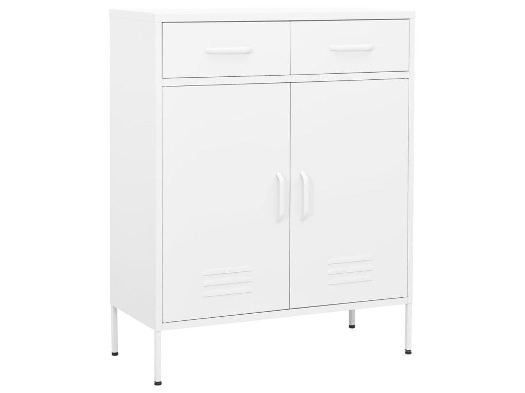 vidaXL Úložná skrinka biela 80x35x101,5 cm oceľ